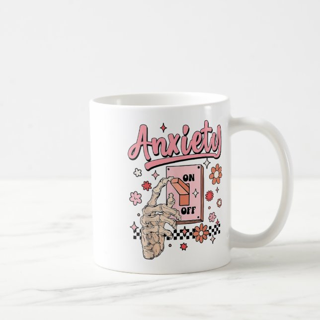 Caneca De Café Ansiedade no interruptor engraçado ligado desligad (Direita)