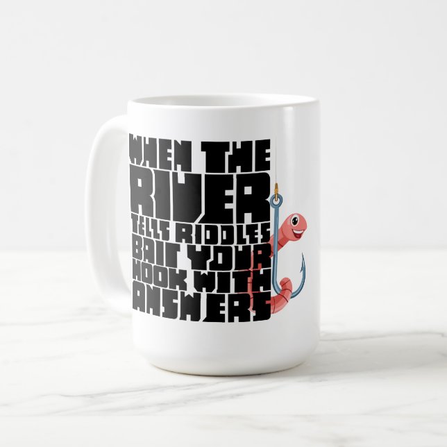 Caneca De Café Answers For The Rivers Riddle  (Frente Esquerda)