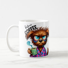 Caneca De Café Antes do Café vs. Cachorro Totalmente Cafeinado