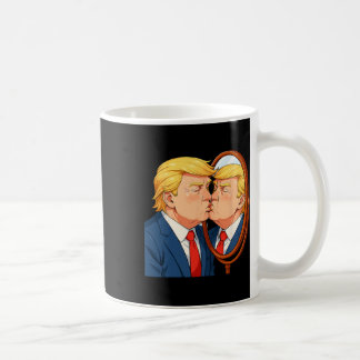 Caneca De Café Anti-donald Trump Kissing Mirror - Narcissism Sati