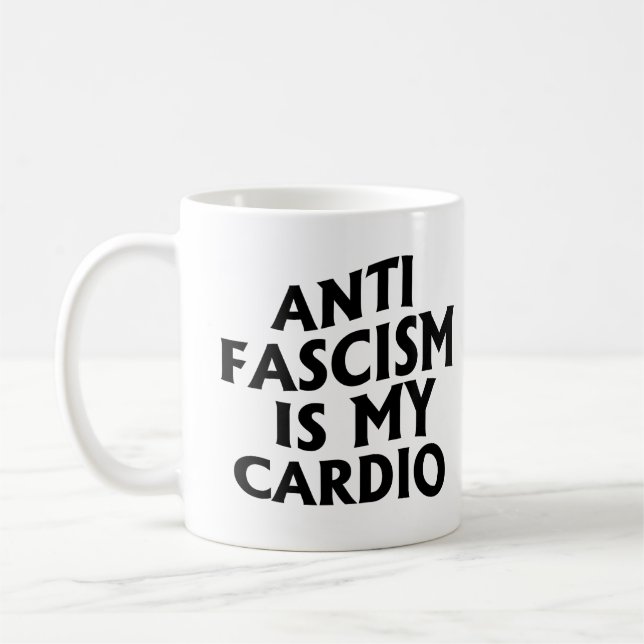 Caneca De Café Anti-fascismo é meu Cardio (Esquerda)