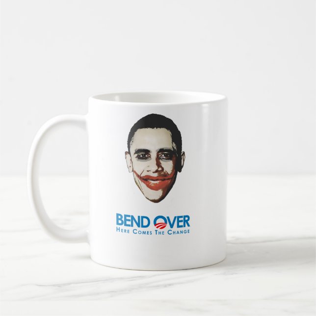 Caneca De Café Anti-Obama - curvatura sobre para a mudança (Esquerda)