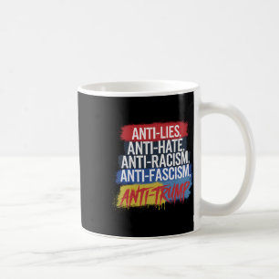 Caneca De Café Anti-Ódio Mentira Racismo Fascismo Resiste Trump P