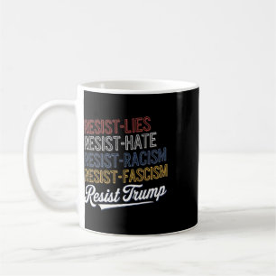 Caneca De Café Anti Ódio Mentiras Racismo Fascismo Resistir Prote