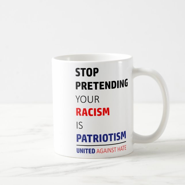 Caneca De Café Anti-Racismo Trump Resiste Unido Contra Ódio (Direita)
