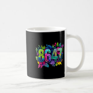 Caneca De Café Anti trump 8647 floral resistir 86 47 impeachment