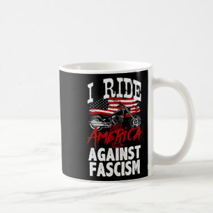 Caneca De Café Anti-Trump Biker Resiste Contra Protesto Fascismo