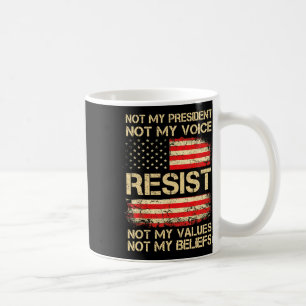 Caneca De Café Anti-Trump Resiste Não Meu Presidente América Flag