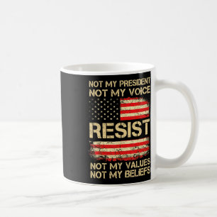 Caneca De Café Anti-trump Resistir Não Meu Presidente Bandeira Am