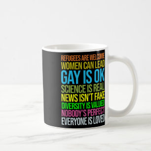 Caneca De Café Anti-Trump Science Refugiados Adoram Direitos femi