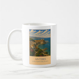 Caneca De Café Antibes, France – Vintage Travel Mug