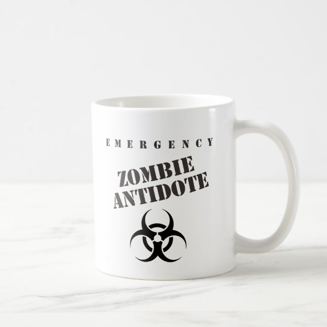 Caneca De Café Antídoto do zombi da emergência (Direita)