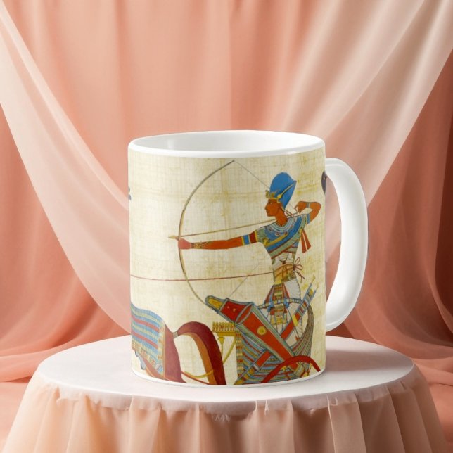 Caneca De Café Antigo Egito Faraó Ramsés II Papiro Cavalo (Criador carregado)