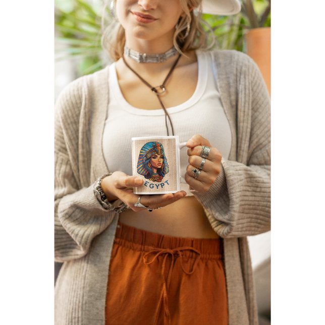 Caneca De Café Antigo Egito Rainha Colorida Pharaohs Mug (Criador carregado)
