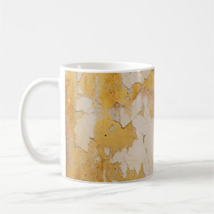 Caneca De Café Antigo fundo amarelo stucco abstrato, envelhecido,