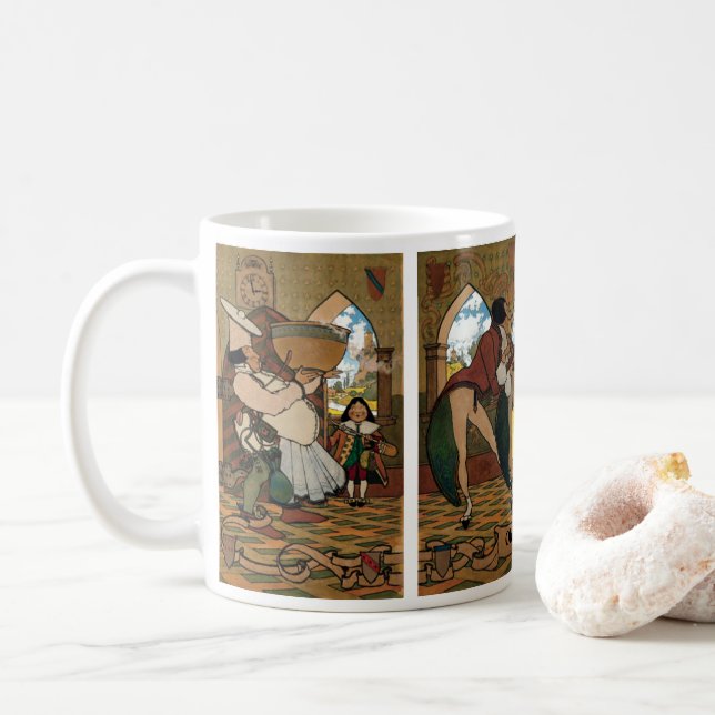 Caneca De Café Antigo Rei Cole de Maxfield Parrish, 1894 (Com Donut)