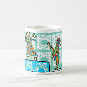 Caneca De Café Antigo Rei e Guerreiro Maia