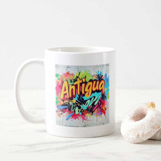 Caneca De Café Antigua Grafite Vibes: Island Street Art Ed (Com Donut)