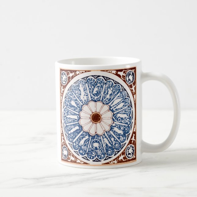 Caneca De Café Antiguado Zodiac Mandala (Direita)