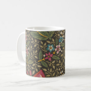 Caneca De Café Antiquado Toile de Jouy 1800s Floral Branches