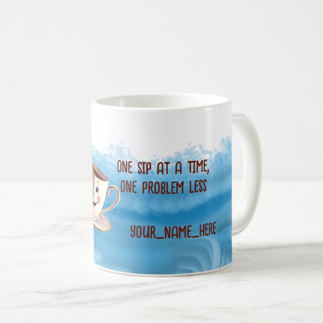 CANECA DE CAFÉ ANTISTRESS SIPPING SERENITY CALM HAPPINESS (Frente Esquerda)