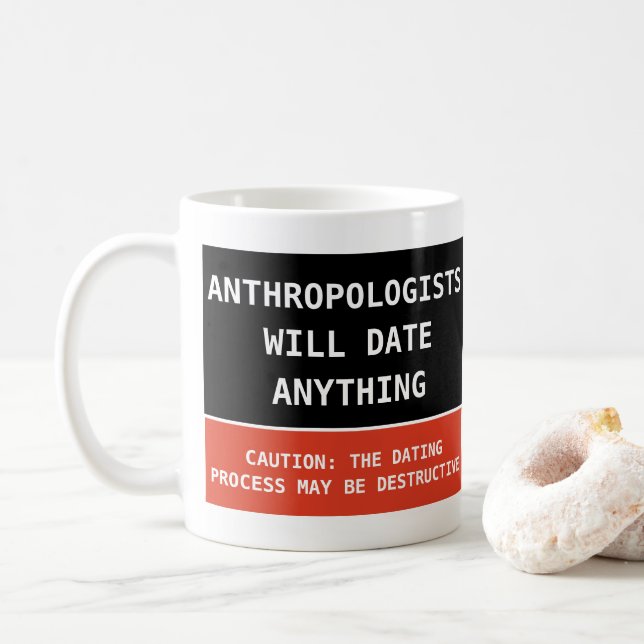 Caneca De Café Antropologistas Engraçados Vão Encontrar Qualquer  (Com Donut)