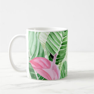 Caneca De Café Anturio Rosa Planta Tropical