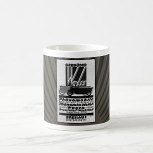 CANECA DE CAFÉ ANÚNCIO DE AUTOMÓVEL ALEMÃO DE 1924 'CUT'