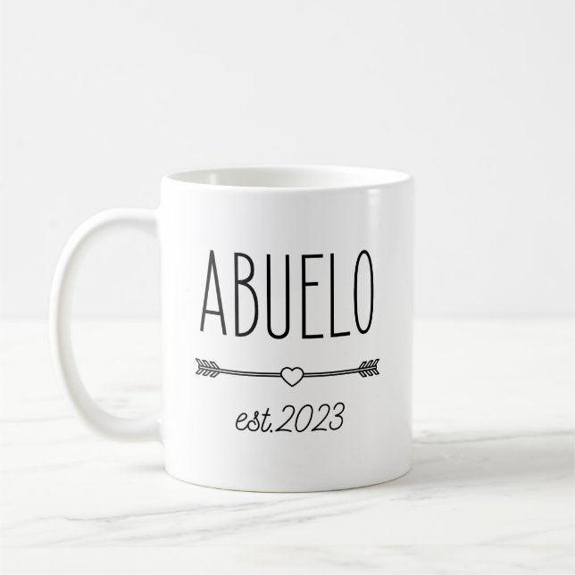 Caneca De Café Anúncio de gravidez Abuelo 2023 Avô espanhol (Esquerda)
