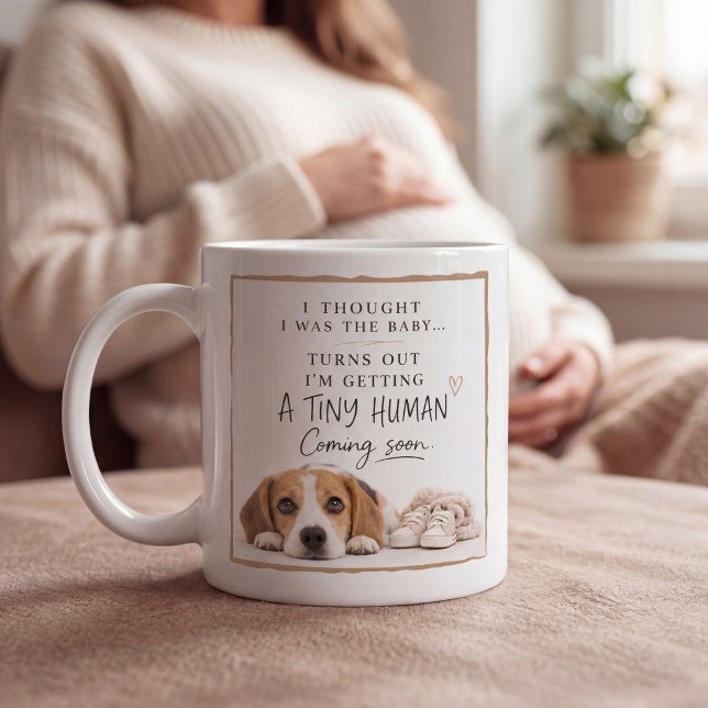 Caneca De Café Anúncio de Gravidez de Cachorro (Criador carregado)