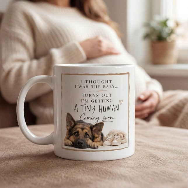 Caneca De Café Anúncio de Gravidez de Cachorro (Criador carregado)