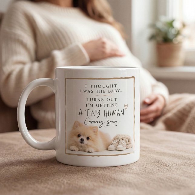 Caneca De Café Anúncio de Gravidez de Cachorro (Criador carregado)