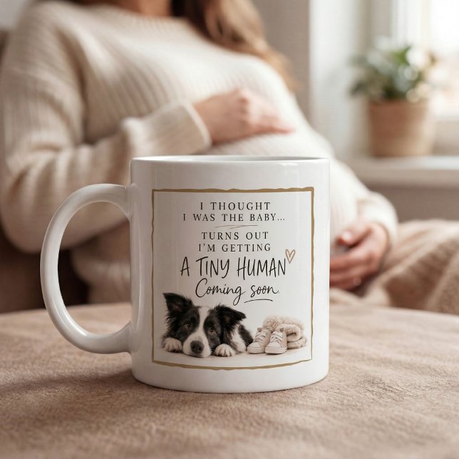 Caneca De Café Anúncio de Gravidez de Cachorro (Criador carregado)