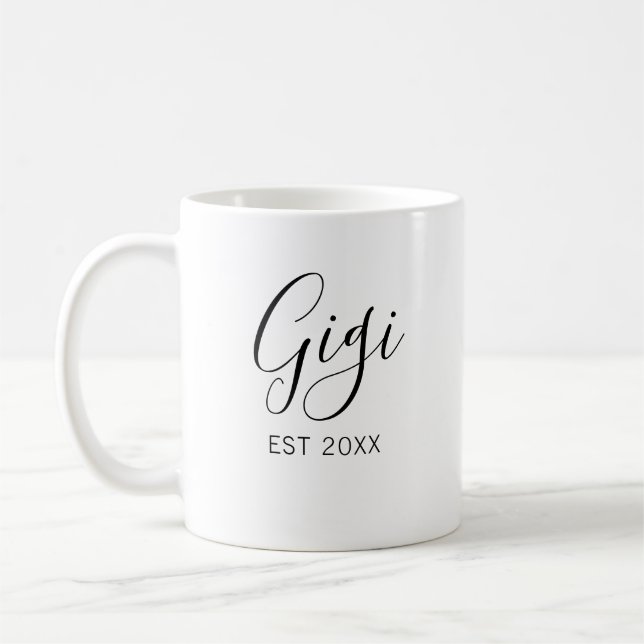 Caneca De Café Anúncio De Gravidez De Gigi E Papa Avós (Esquerda)