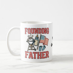 Caneca De Café Anúncio de Gravidez do Pai Fundador Retro 4 de Jul