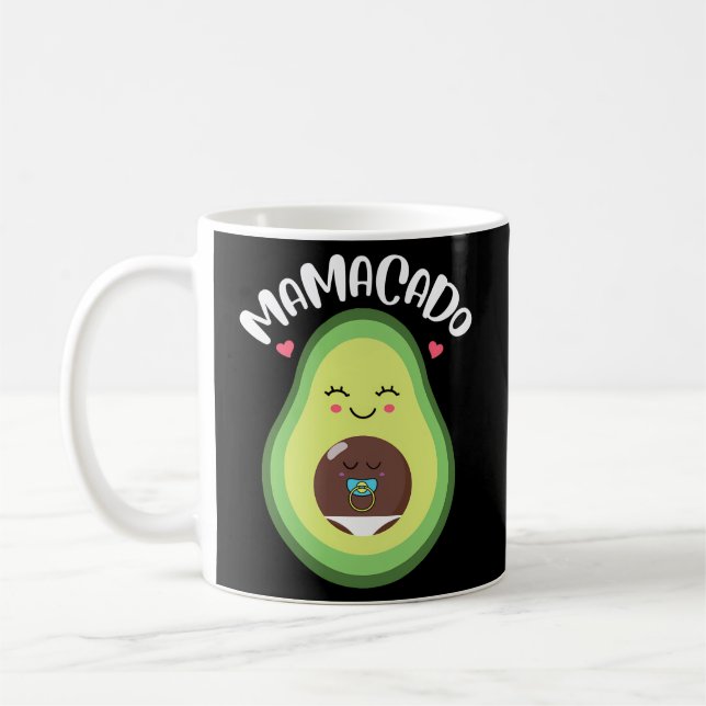 Caneca De Café Anúncio de Gravidez Mamacado Gravidez Avocado (Esquerda)