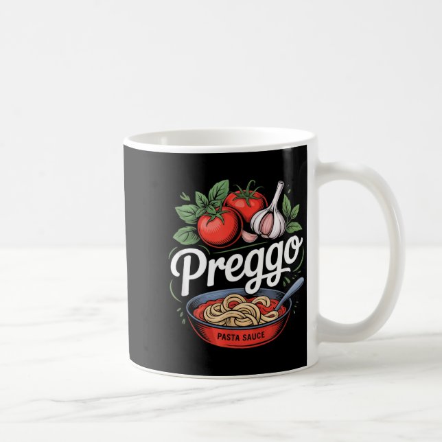 Caneca De Café Anúncio de Gravidez Molho de Pasta Prego Divertido (Direita)