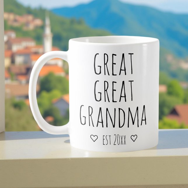 Caneca De Café Anúncio de Gravidez Personalizado para Bisavó (Criador carregado)