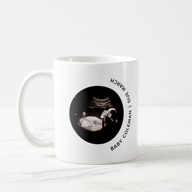 Caneca De Café Anúncio de gravidez Sonograma do bebê (Esquerda)