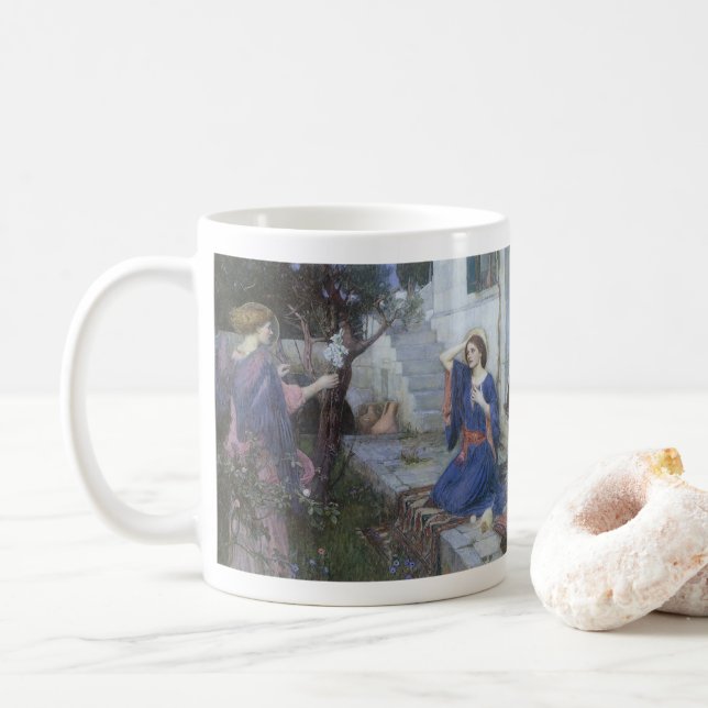 Caneca De Café Anúncio de JW Waterhouse, Victorian Fine Art (Com Donut)