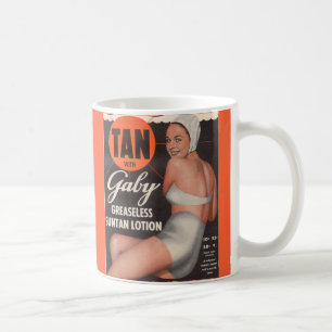 Caneca De Café Anúncio de loção bronzeadora Gaby de 1950