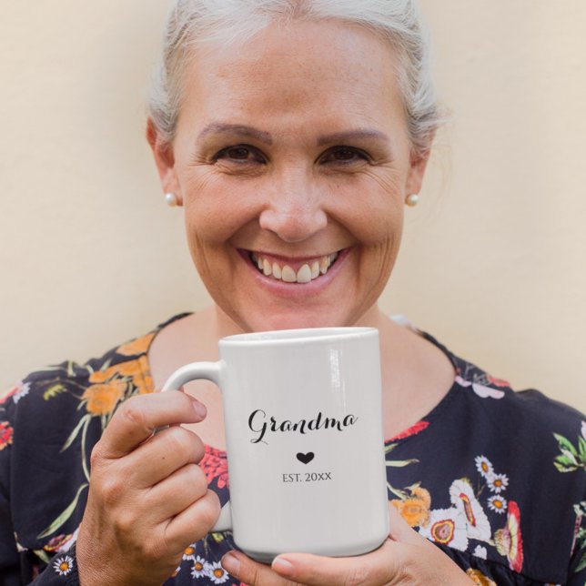 Caneca De Café Anúncio de nascimento Presente Avós adoram coração (Criador carregado)