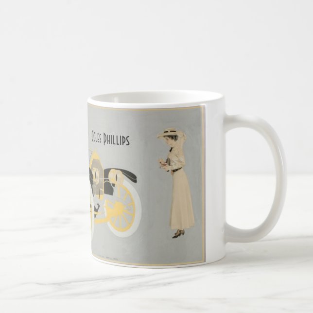 Caneca De Café Anúncio do carro ilustrado por Coles Phillips (Direita)