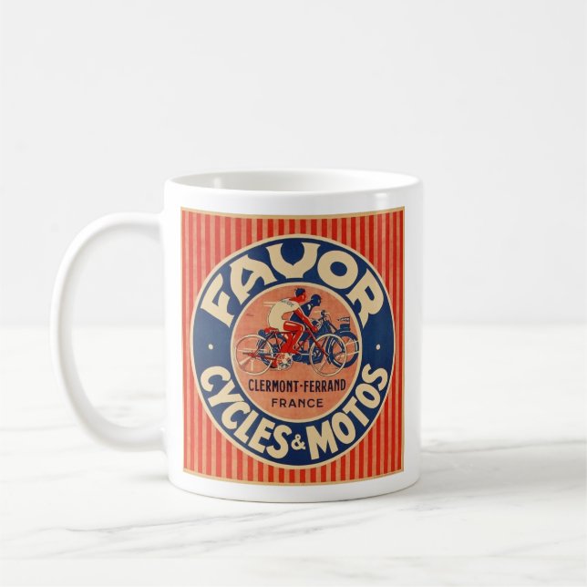 Caneca De Café anúncio retro da motocicleta do favor (Esquerda)