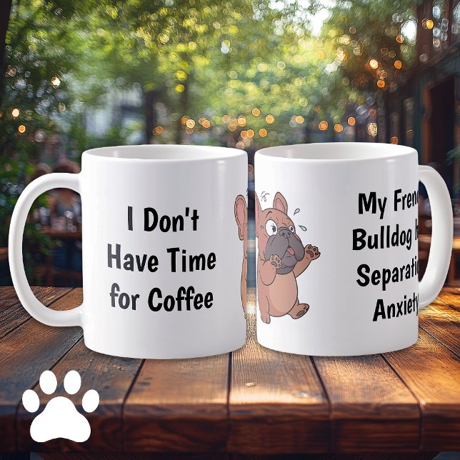 Caneca De Café Anxious French Bulldog Cartoon Coffee Mug (French Bulldog Coffee Mug)
