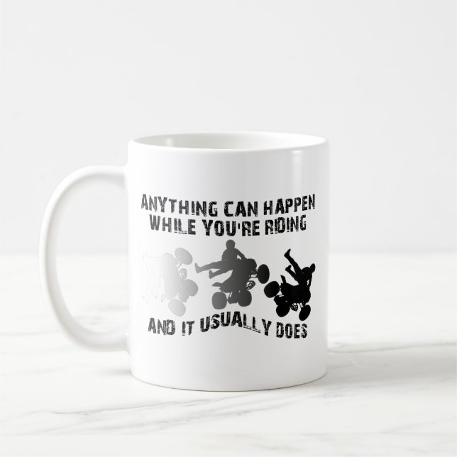 Caneca De Café Anything Can Happen ATV Quad Funny Mug (Esquerda)