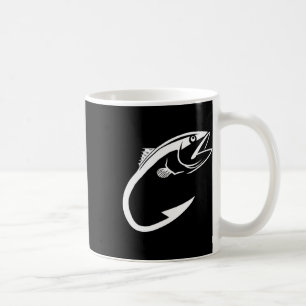 Caneca De Café Anzol de Atum Minimalista Pescador Amante da Pesca