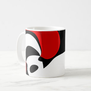 Caneca De Café Ao Sr. Redd: Abstrato Preto, Branco e Vermelho
