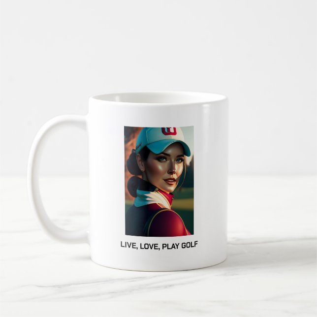 Caneca De Café Ao Vivo, Amor, Jogue Golf Mug (Esquerda)