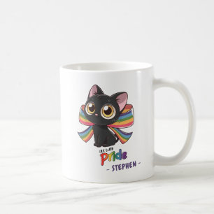 Caneca De Café Ao Vivo com Orgulho - Orgulho LGBTQ do Rainbow Cat